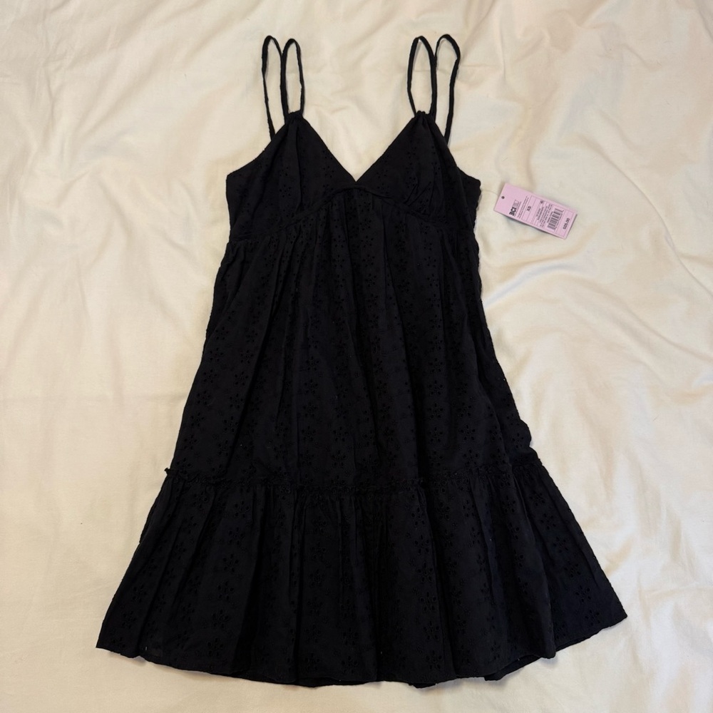 Black eyelet dress